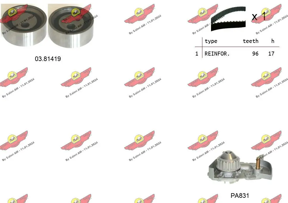 AUTOKIT Vízpumpa + fogasszíj készlet - 04.5304PA2 - TothCarparts