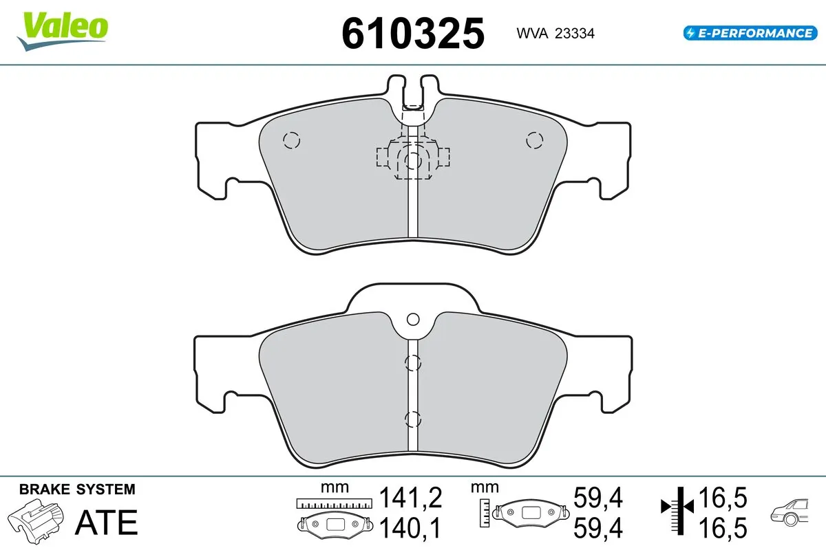VALEO fékbetétkészlet, tárcsafék - 610325 - TothCarparts