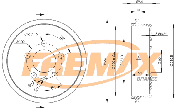 FREMAX fékdob - BD-9617 - TothCarparts