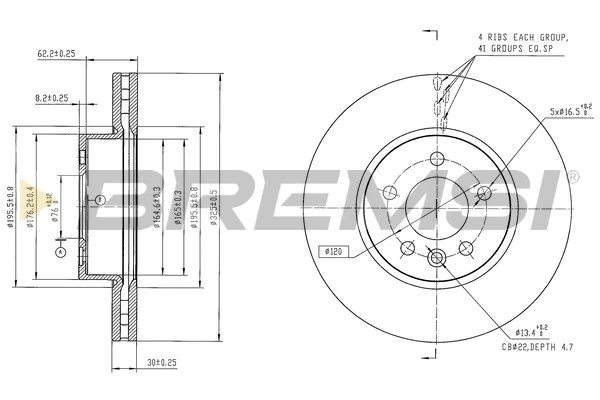 BREMSI féktárcsa - CD9025VLS - TothCarparts