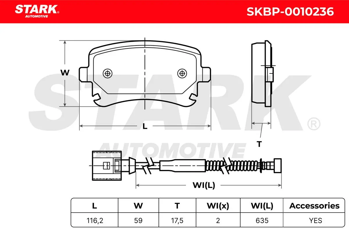 Stark fékbetétkészlet, tárcsafék - SKBP-0010236 - TothCarparts