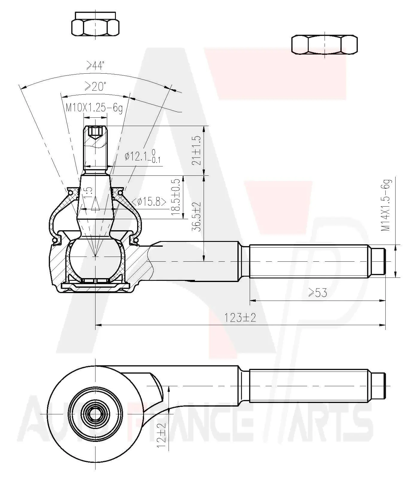 AUTO FRANCE PARTS vezetőkar fej - 11-6004C - TothCarparts