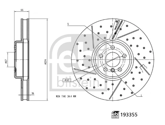 FEBI BILSTEIN féktárcsa - 193355 - TothCarparts