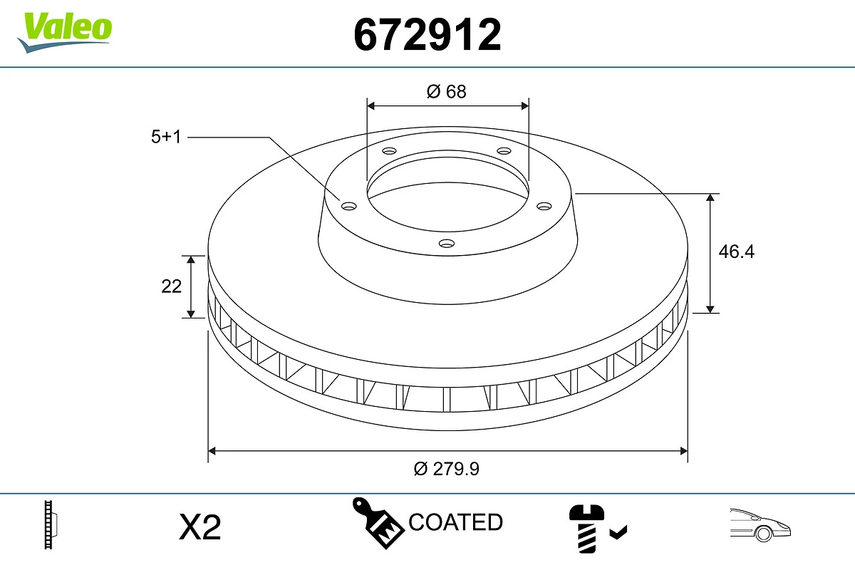 VALEO féktárcsa - 672912 - TothCarparts