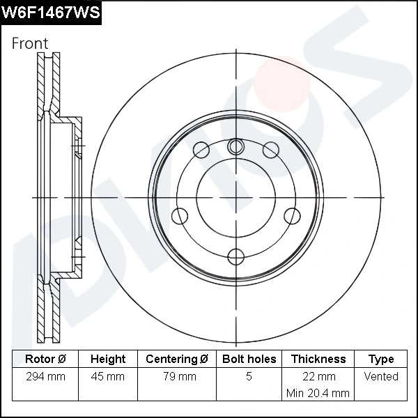 ADVICS féktárcsa - W6F1467WS - TothCarparts