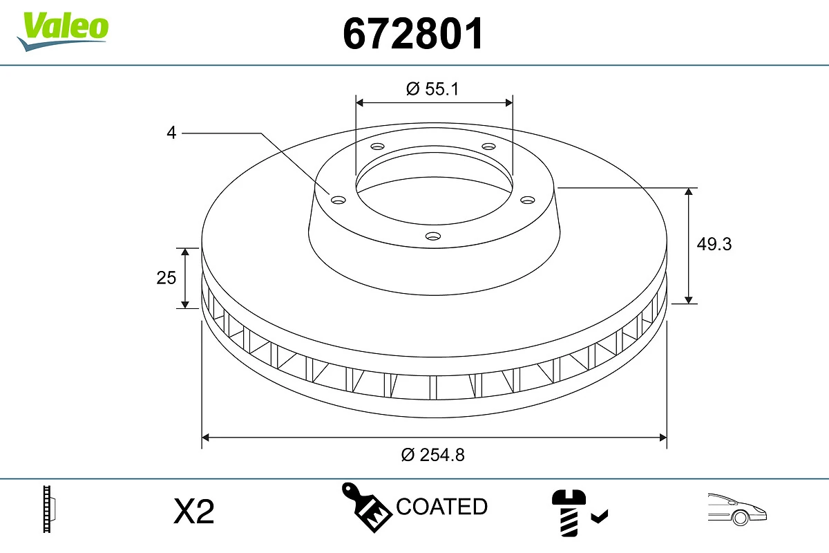 VALEO féktárcsa - 672801 - TothCarparts