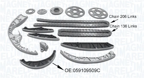 MAGNETI MARELLI vezérműlánc készlet - 341500001590 - TothCarparts