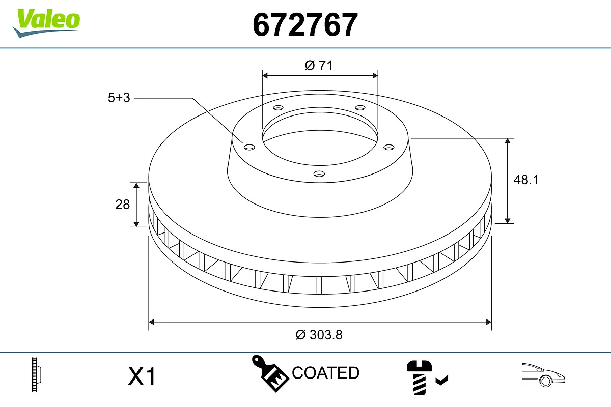 VALEO féktárcsa - 672767 - TothCarparts
