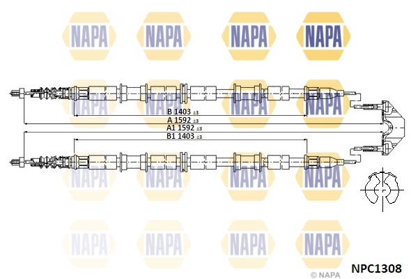 NAPA huzal, rögzítőfék - NPC1308 - TothCarparts