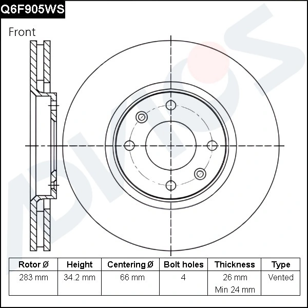 ADVICS féktárcsa - Q6F905WS - TothCarparts
