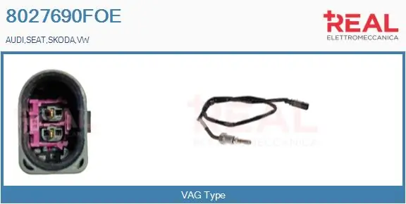 REAL Érzékelő, kipufogógáz-hőmérséklet - 8027690FOE - TothCarparts