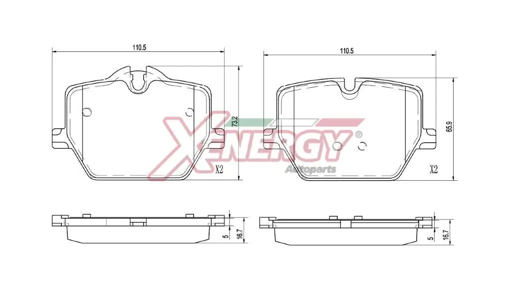 AP XENERGY fékbetétkészlet, tárcsafék - X41445 - TothCarparts