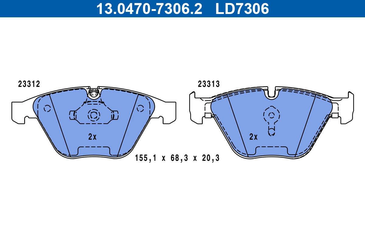 ATE fékbetétkészlet, tárcsafék - 13.0470-7306.2 - TothCarparts