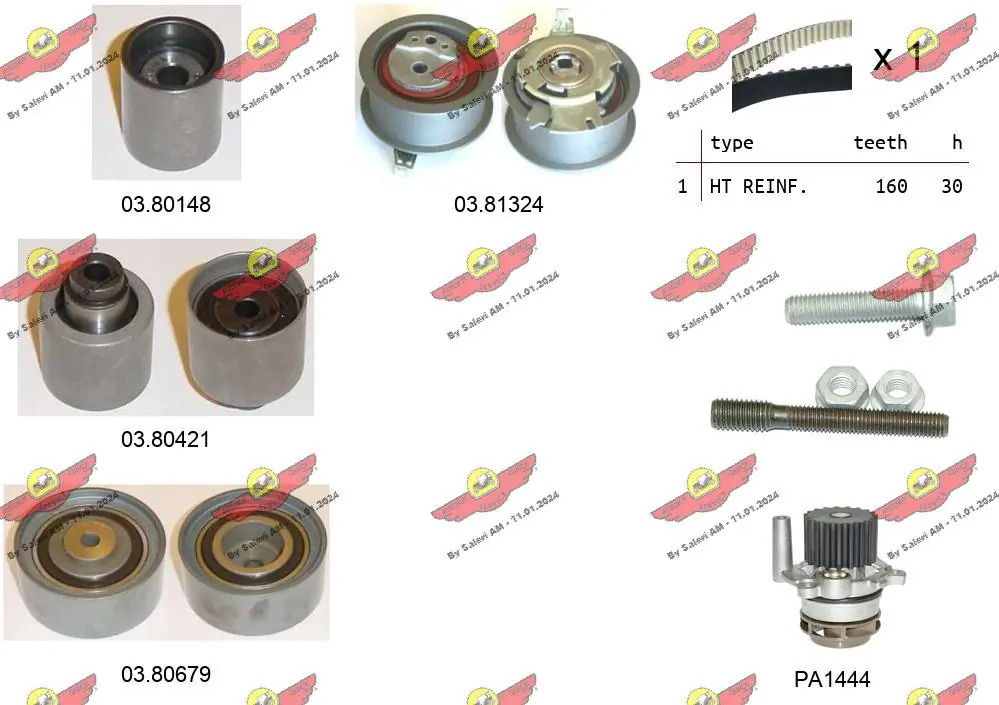 AUTOKIT Vízpumpa + fogasszíj készlet - 04.5285PA2 - TothCarparts