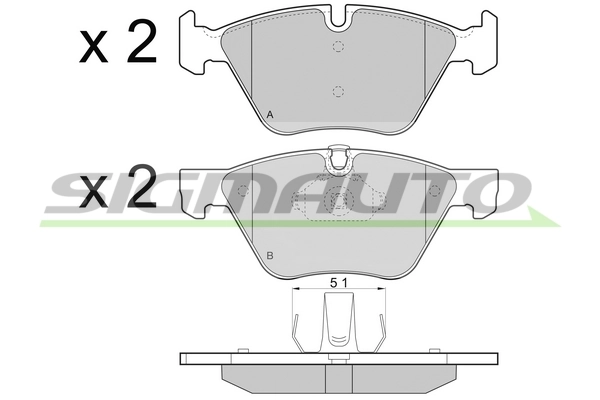 SIGMAUTO fékbetétkészlet, tárcsafék - SPB488CE - TothCarparts