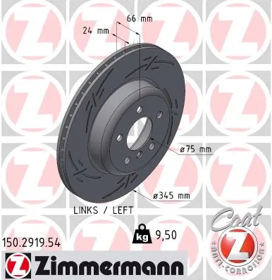 ZIMMERMANN féktárcsa - 150.2919.54 - TothCarparts