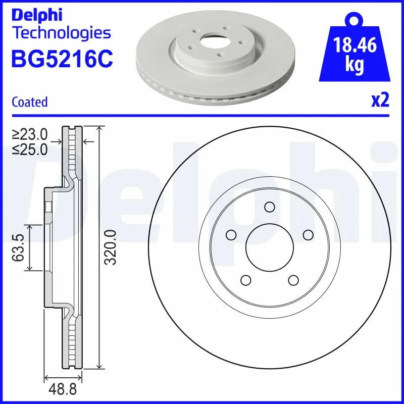 DELPHI féktárcsa - BG5216C - TothCarparts