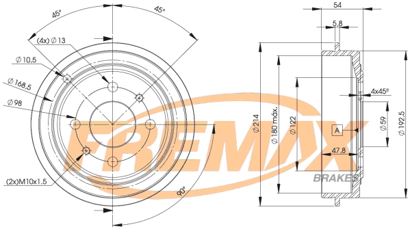 FREMAX fékdob - BD-9325 - TothCarparts