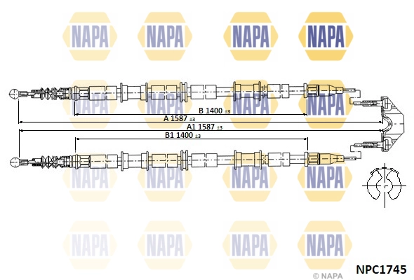 NAPA huzal, rögzítőfék - NPC1745 - TothCarparts