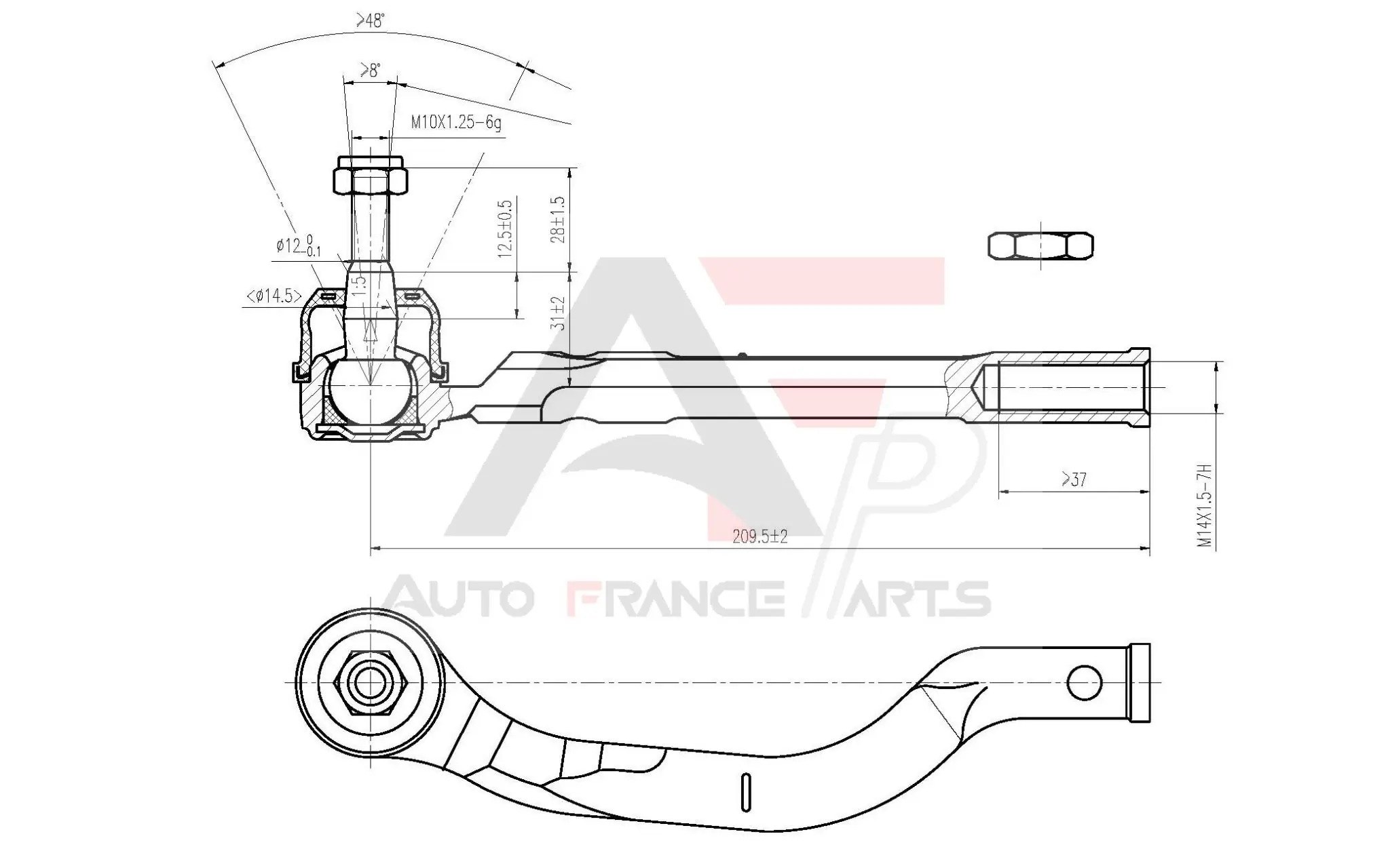 AUTO FRANCE PARTS vezetőkar fej - 11-6029C - TothCarparts