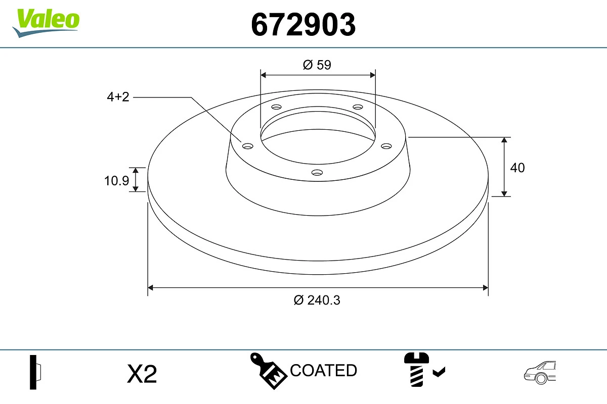 VALEO féktárcsa - 672903 - TothCarparts