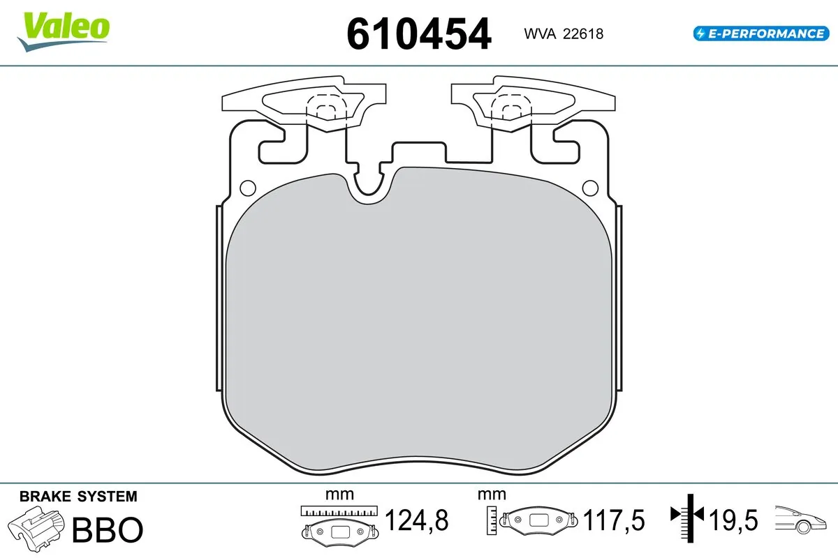 VALEO fékbetétkészlet, tárcsafék - 610454 - TothCarparts