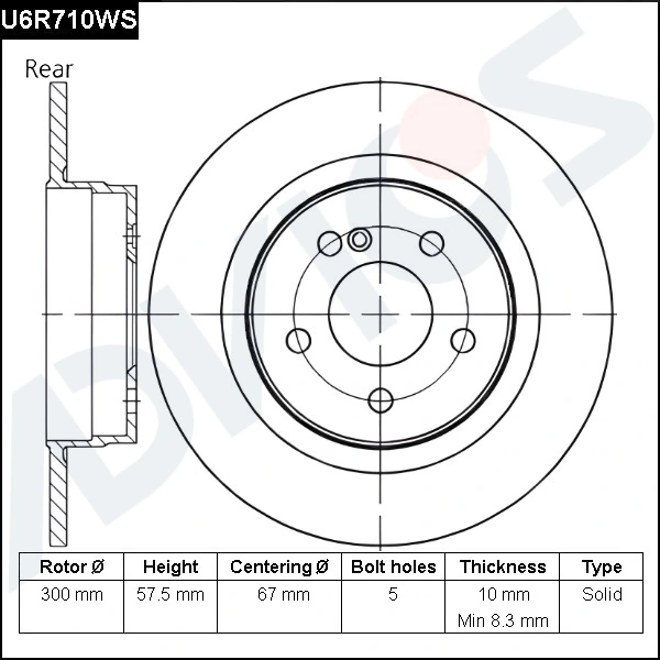 ADVICS féktárcsa - U6R710WS - TothCarparts