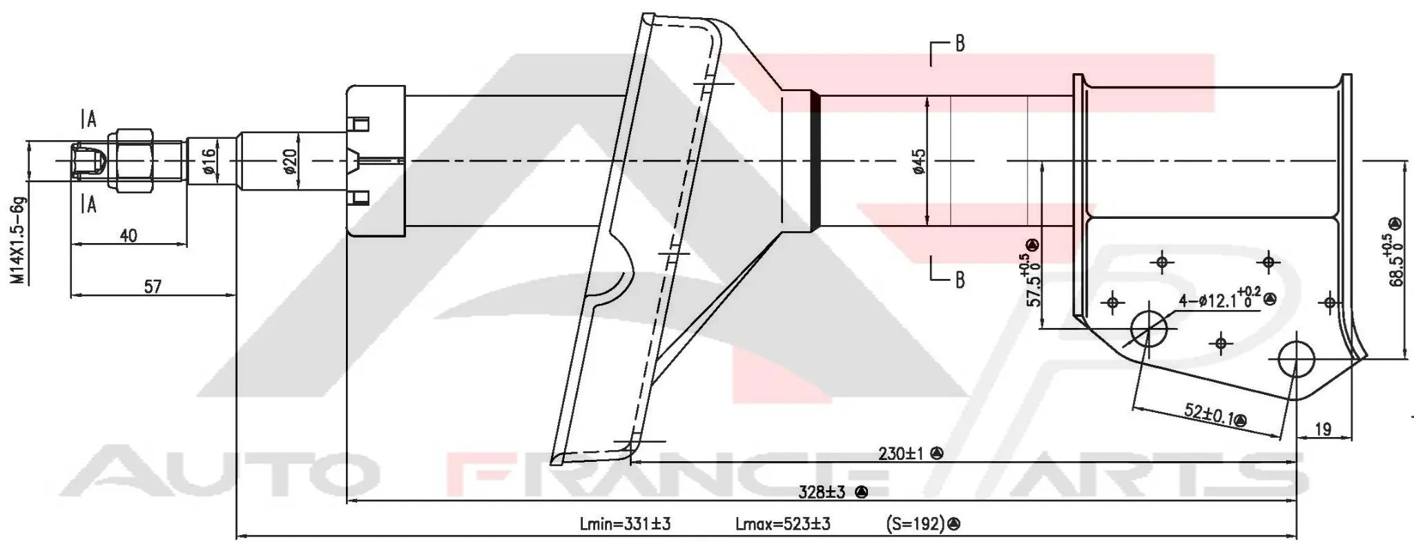 AUTO FRANCE PARTS lengéscsillapító - 15-2038C - TothCarparts