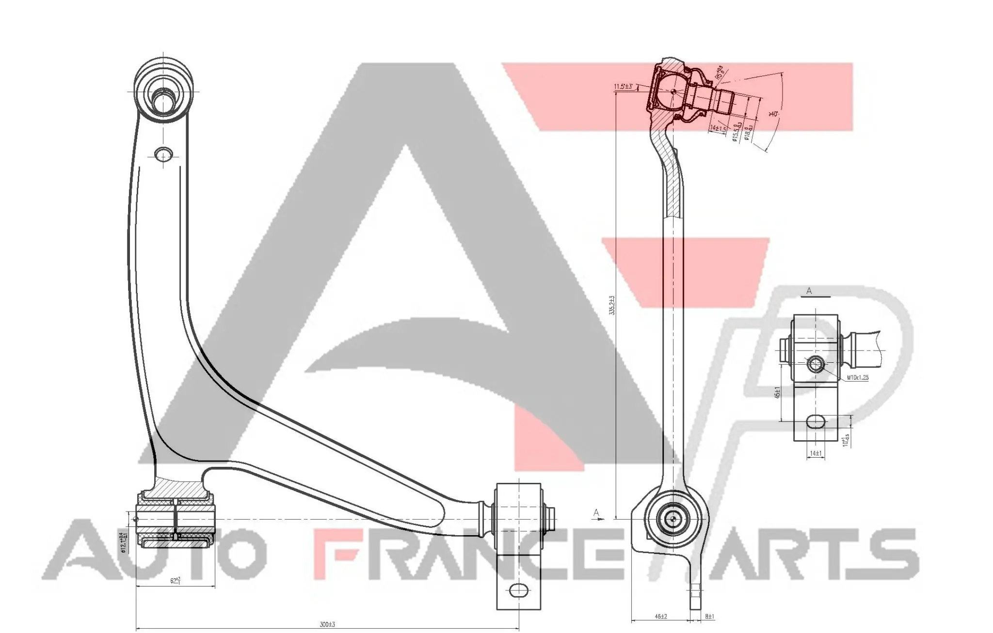 AUTO FRANCE PARTS lengőkar, kerékfelfüggesztés - 13-0005S - TothCarparts