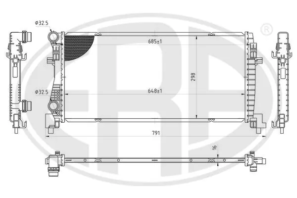 ERA hűtő, motorhűtés - 673451 - TothCarparts