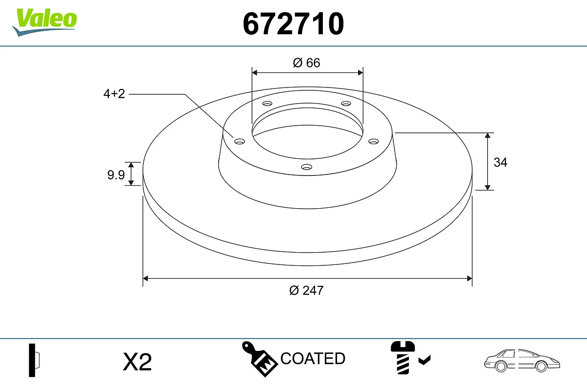 VALEO féktárcsa - 672710 - TothCarparts