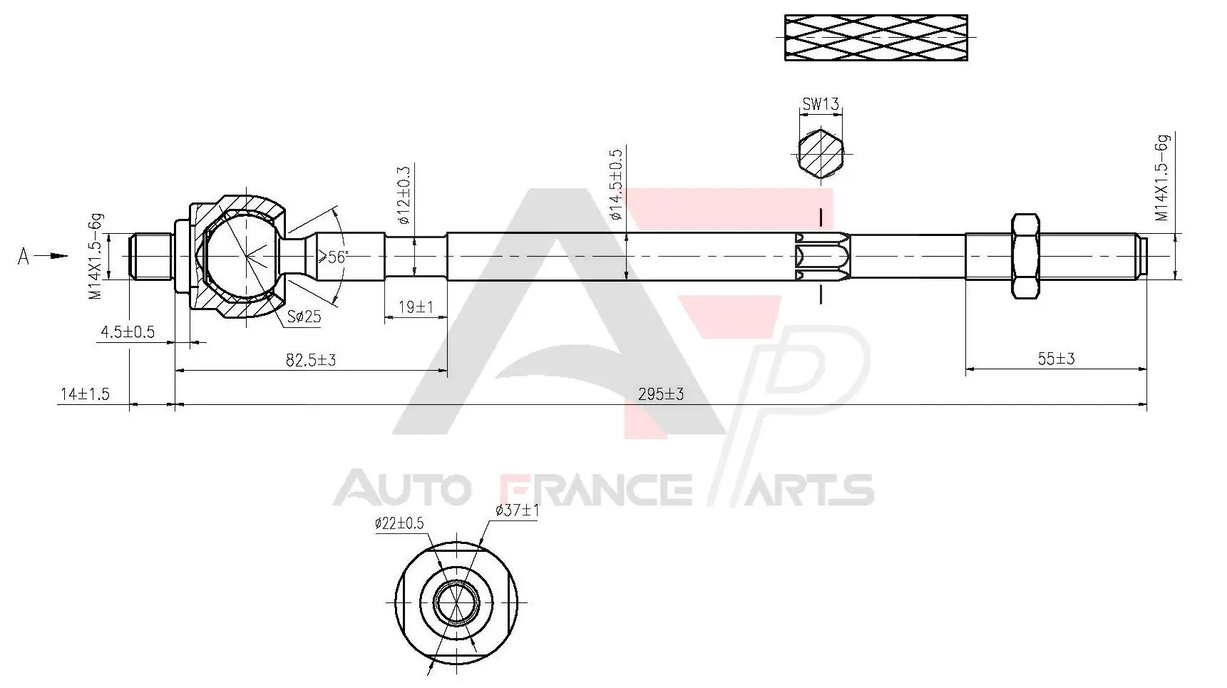 AUTO FRANCE PARTS axiális csukló, vezetőkar - 11-3023C - TothCarparts