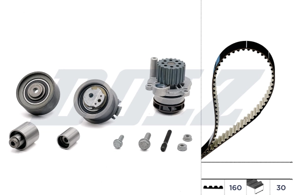 WILMINK GROUP Vízpumpa + fogasszíj készlet - WG2354953 - TothCarparts