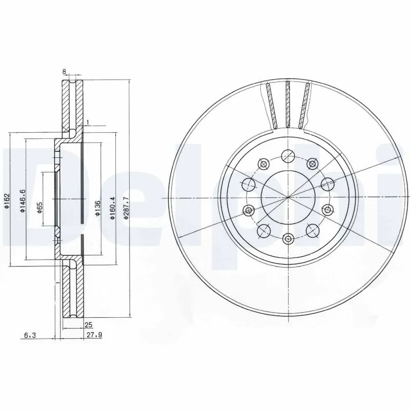 DELPHI féktárcsa - BG3035C-18B1 - TothCarparts