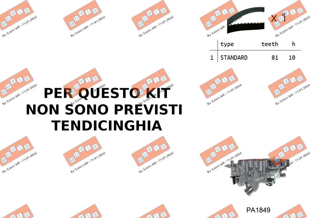 MOVIS Vízpumpa + fogasszíj készlet - ASTK0B06PA2 - TothCarparts