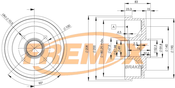 FREMAX fékdob - BD-3030 - TothCarparts