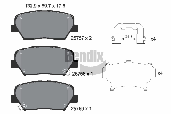 BENDIX Braking fékbetétkészlet, tárcsafék - BPD2610 - TothCarparts