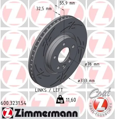 ZIMMERMANN féktárcsa - 600.3231.54 - TothCarparts