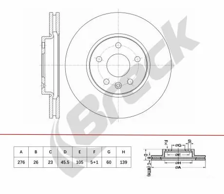 BRECK féktárcsa - BR 460 VA100 - TothCarparts