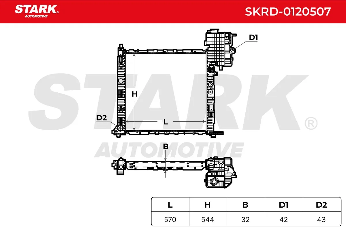 Stark hűtő, motorhűtés - SKRD-0120507 - TothCarparts
