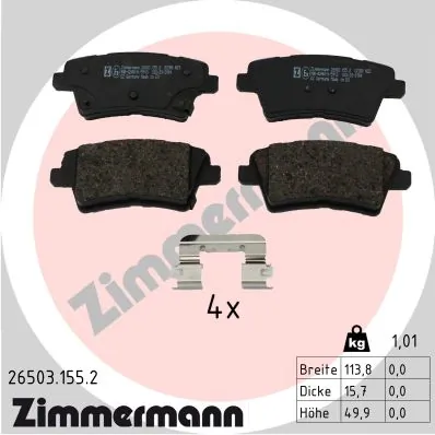 ZIMMERMANN fékbetétkészlet, tárcsafék - 26503.155.2 - TothCarparts