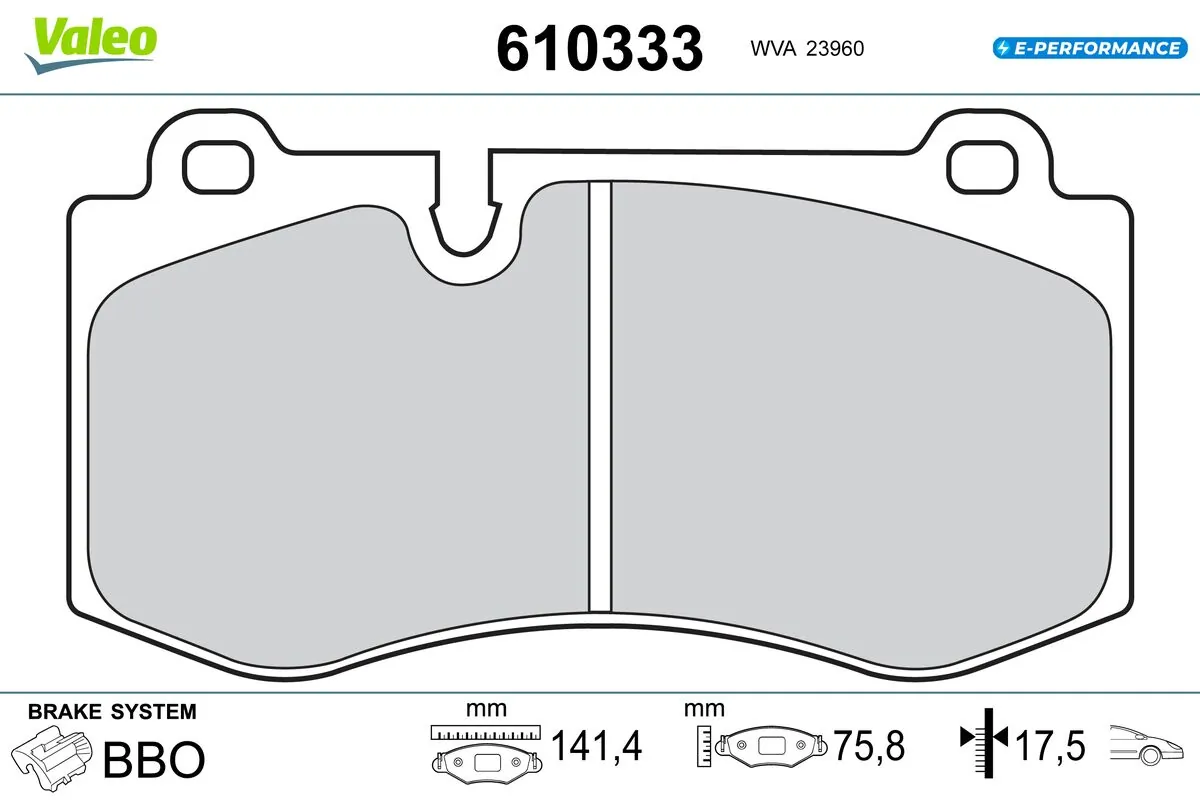 VALEO fékbetétkészlet, tárcsafék - 610333 - TothCarparts