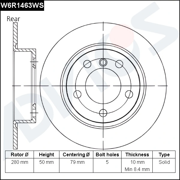 ADVICS féktárcsa - W6R1463WS - TothCarparts