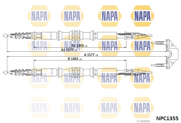 NAPA huzal, rögzítőfék - NPC1355 - TothCarparts