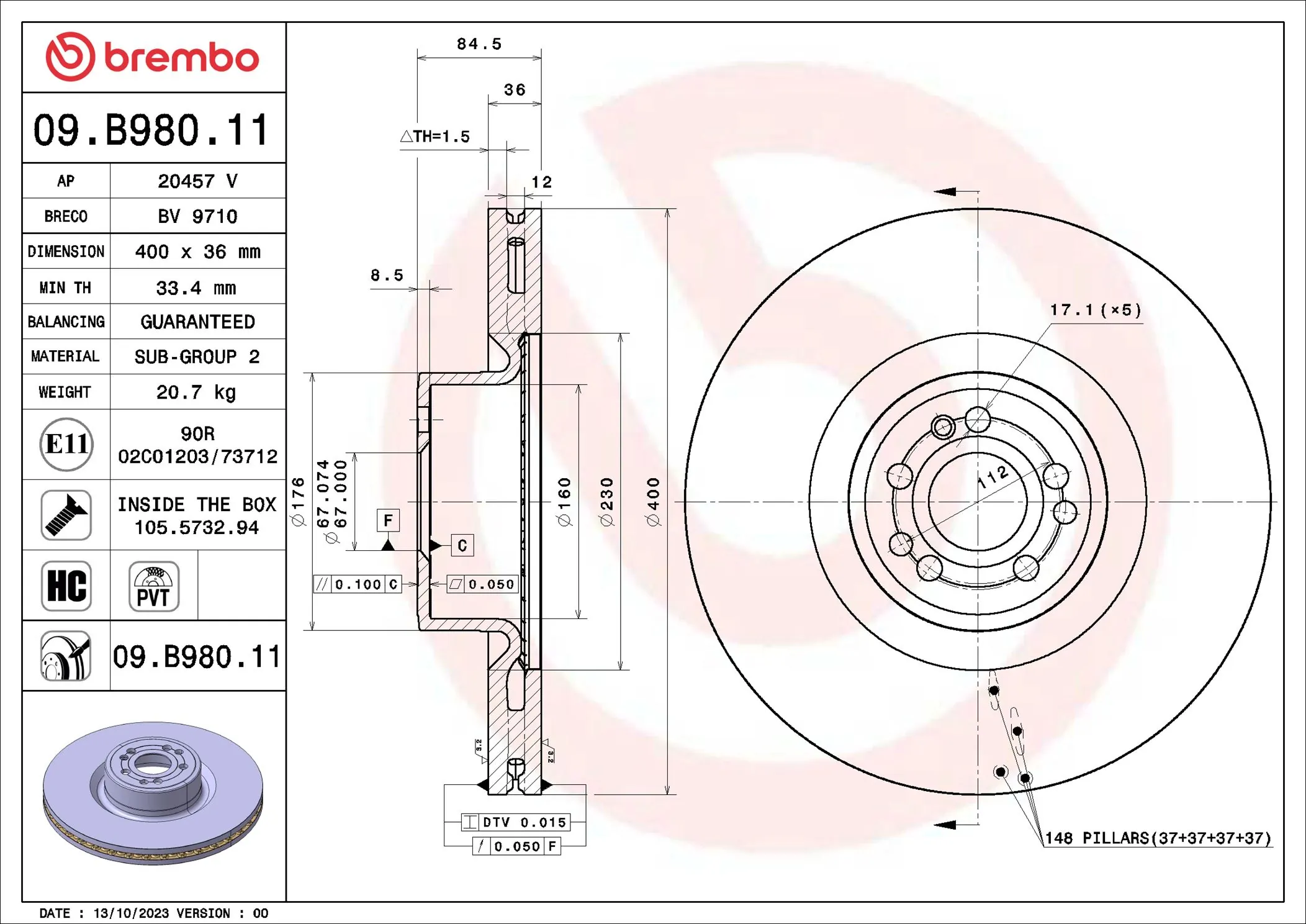 BRECO féktárcsa - BV 9710 - TothCarparts