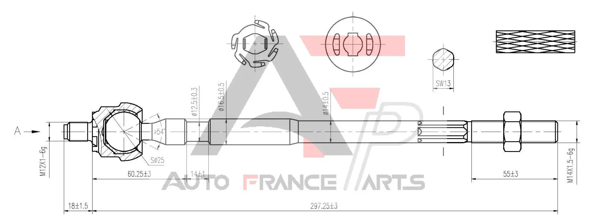 AUTO FRANCE PARTS axiális csukló, vezetőkar - 11-3025C - TothCarparts