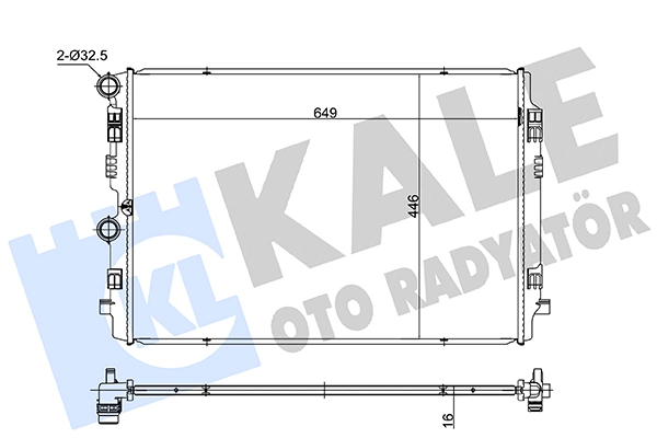 KALE OTO RADYATÖR hűtő, motorhűtés - 363240 - TothCarparts