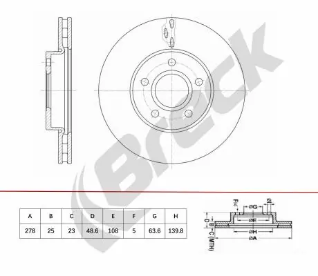 BRECK féktárcsa - BR 462 VA100 - TothCarparts