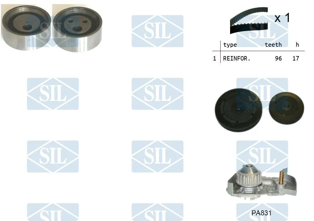 Saleri SIL Vízpumpa + fogasszíj készlet - K1PA831 - TothCarparts