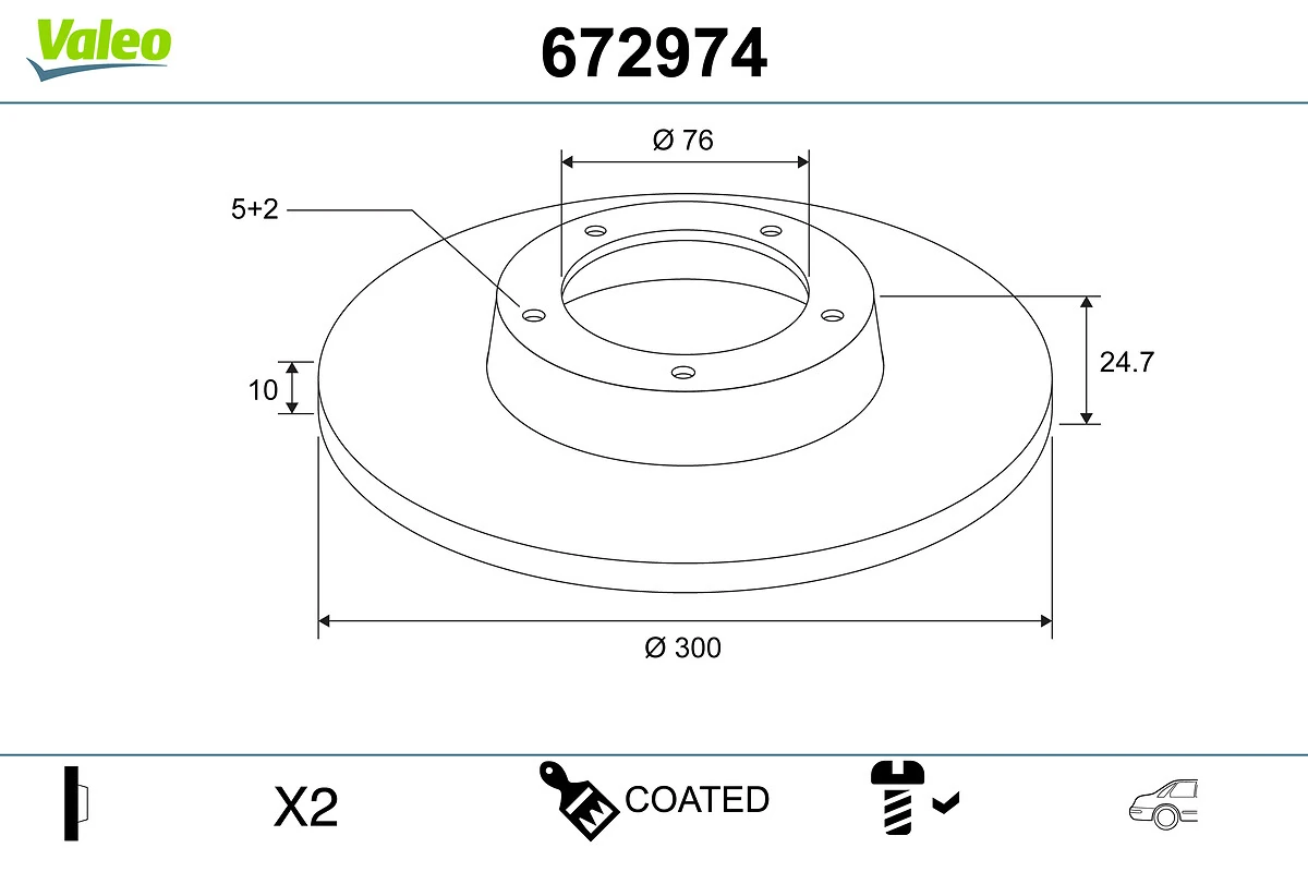 VALEO féktárcsa - 672974 - TothCarparts